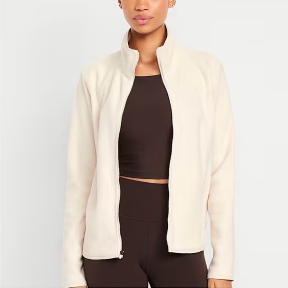 Old Navy Women's Off-White Fleece Jacket